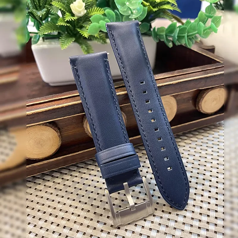 Fossil 22mm Blue Genuine Leather Watch Strap